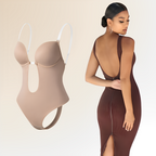 Backless Bodysuit – Shapewear for Women with Deep V-Neck and Low Back, Including Bra-Myra Lina