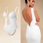 Backless Bodysuit – Shapewear for Women with Deep V-Neck and Low Back, Including Bra-Myra Lina