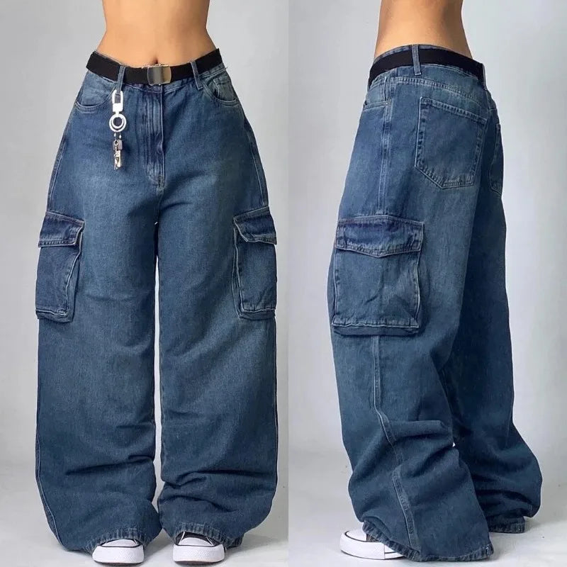 Baggy Jeans | Loose Fit | Wide Leg | Cargo Jeans | Women's Jeans-Myra Lina