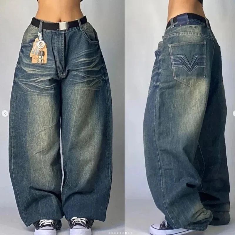 Baggy Jeans | Loose Fit | Wide Leg | Cargo Jeans | Women's Jeans-Myra Lina