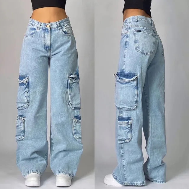 Baggy Jeans | Loose Fit | Wide Leg | Cargo Jeans | Women's Jeans-Myra Lina