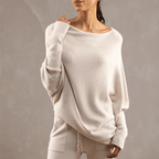 Batwing Sweater | Loose Fit | One Shoulder | Knitted Sweater | Women's Clothing-Myra Lina