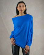 Batwing Sweater | Loose Fit | One Shoulder | Knitted Sweater | Women's Clothing-Myra Lina