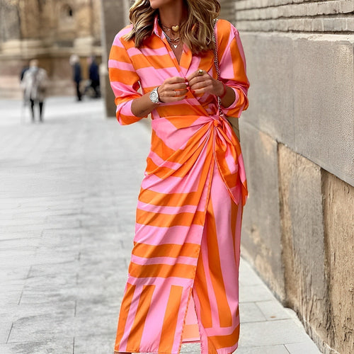 Beatrice – Stylish Multicoloured Maxi Dress-Myra Lina