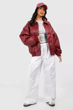 Bomber Jacket | Oversized | Zip | Women's Jacket-Myra Lina