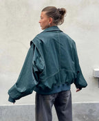 Bomber Jacket | Oversized | Zip | Women's Jacket-Myra Lina