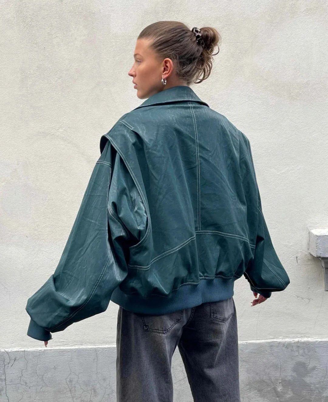 Bomber Jacket | Oversized | Zip | Women's Jacket-Myra Lina