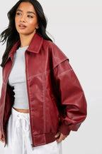 Bomber Jacket | Oversized | Zip | Women's Jacket-Myra Lina