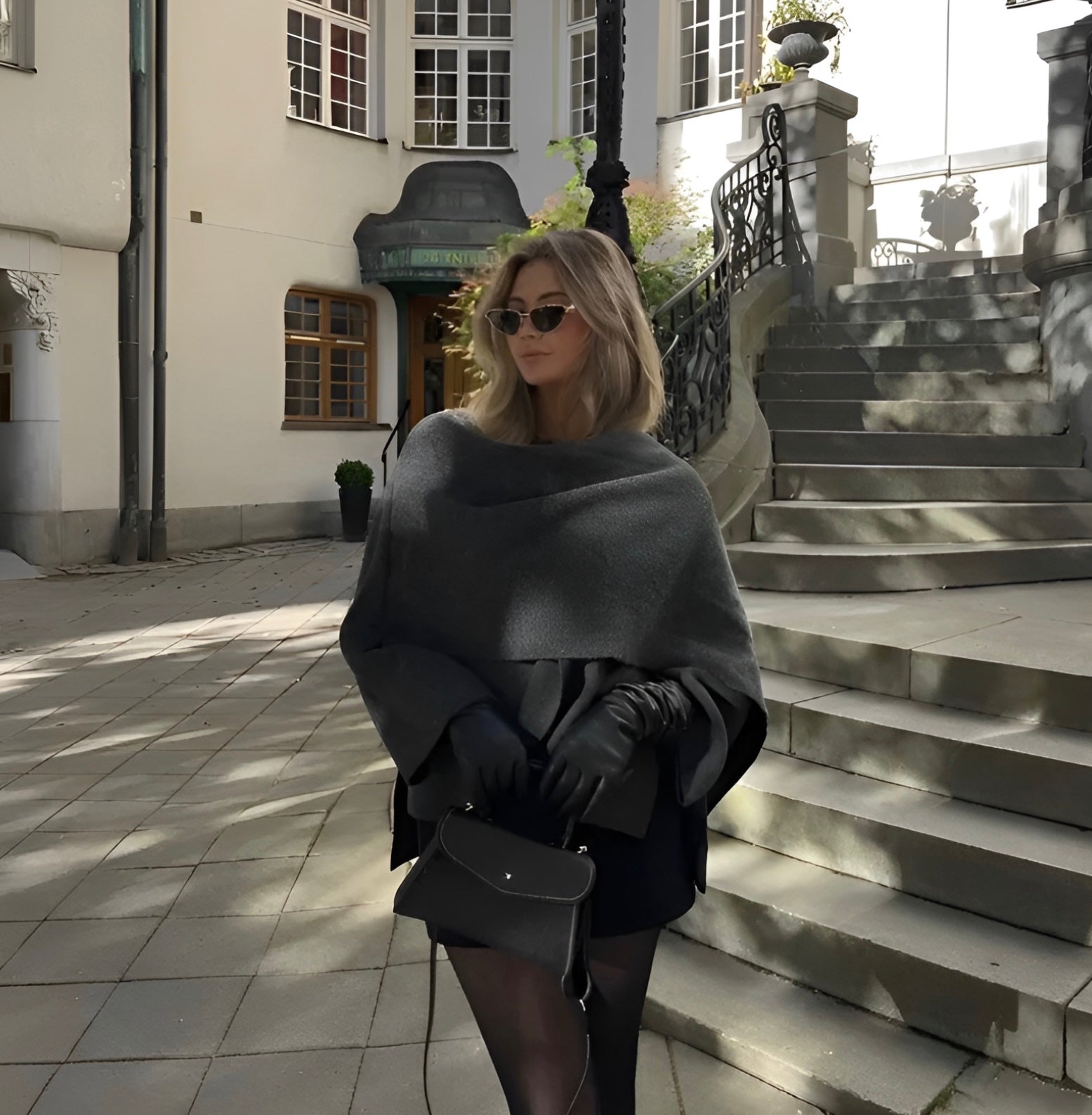Cape Coat | Wool Blend | Autumn | Poncho | Women's Coat-Myra Lina