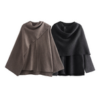 Cape Coat | Wool Blend | Autumn | Poncho | Women's Coat-Myra Lina
