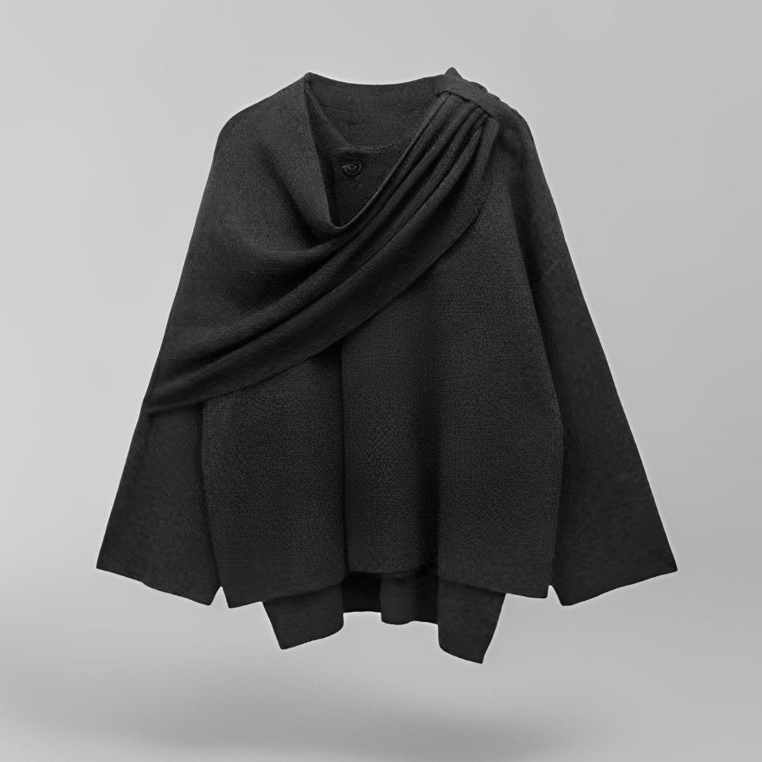 Cape Coat | Wool Blend | Autumn | Poncho | Women's Coat-Myra Lina