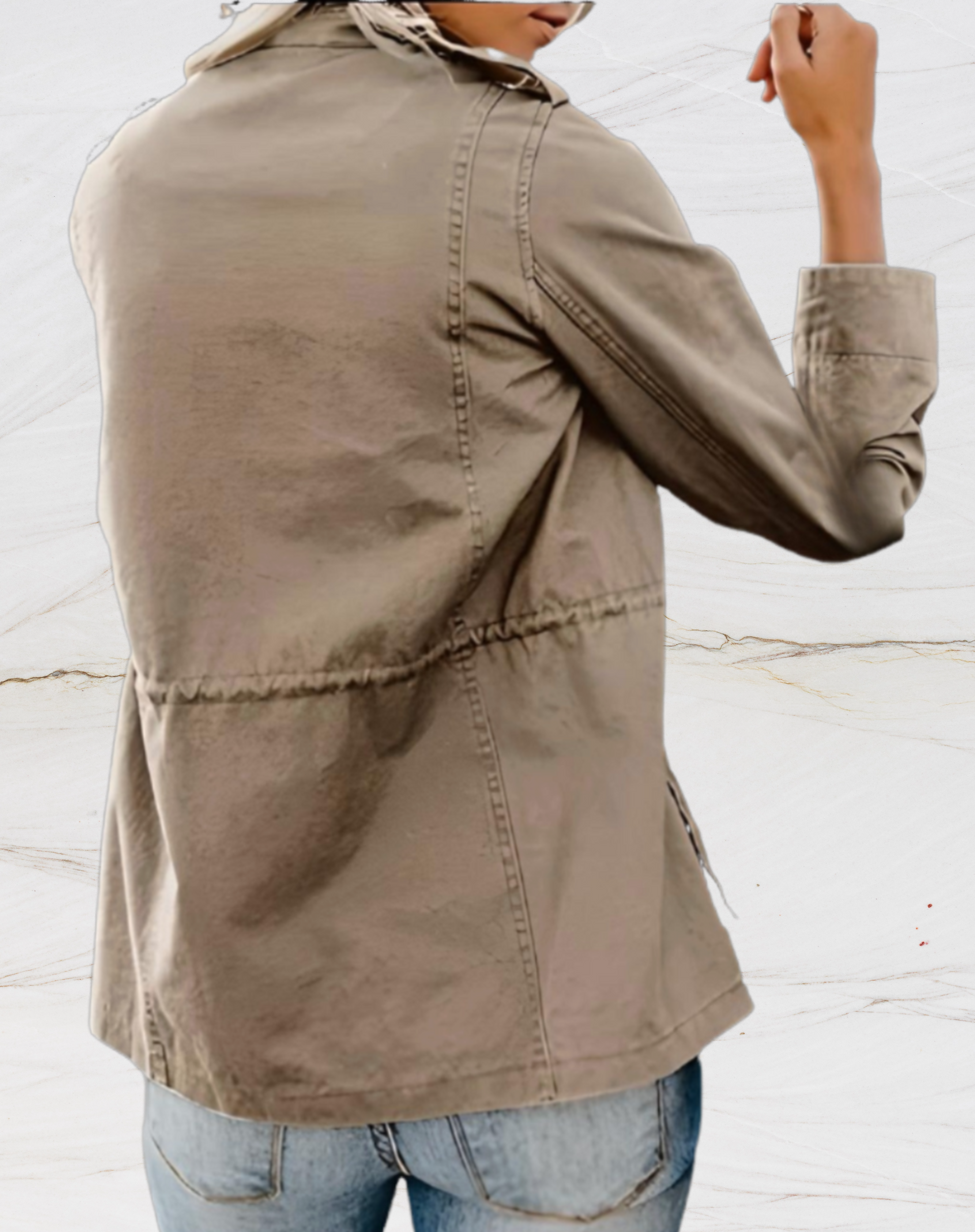 Cargo Jacket – Zip – Pockets – Parka Jacket – Women's Jackets-Myra Lina