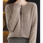 Cashmere-Style Cardigan | Button-Up | Long Sleeve | Knitted Cardigan | Women's Knitwear-Myra Lina