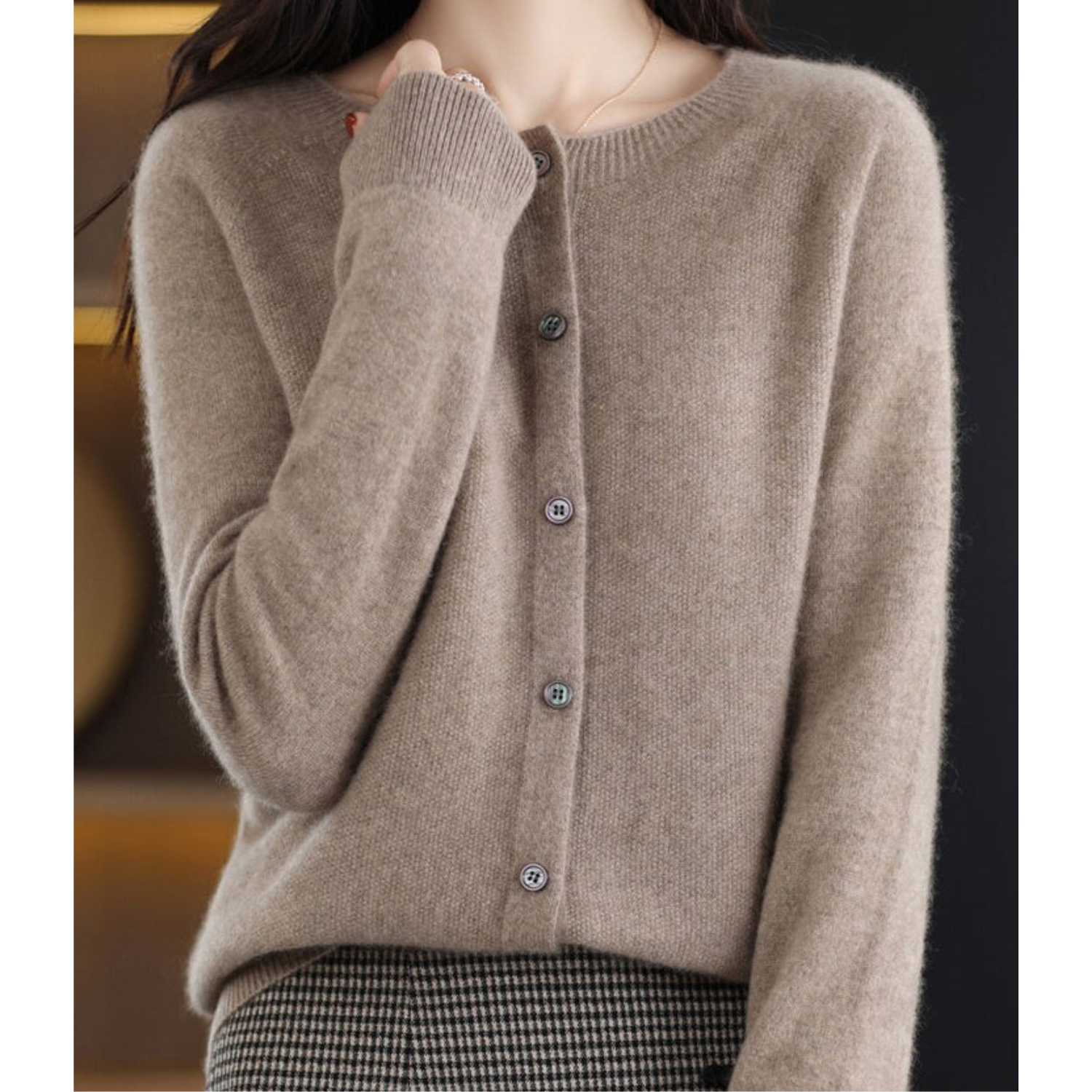 Cashmere-Style Cardigan | Button-Up | Long Sleeve | Knitted Cardigan | Women's Knitwear-Myra Lina