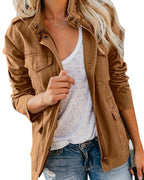 Casual Jacket | Cotton Blend With Pockets | Women's Spring Jacket-Myra Lina