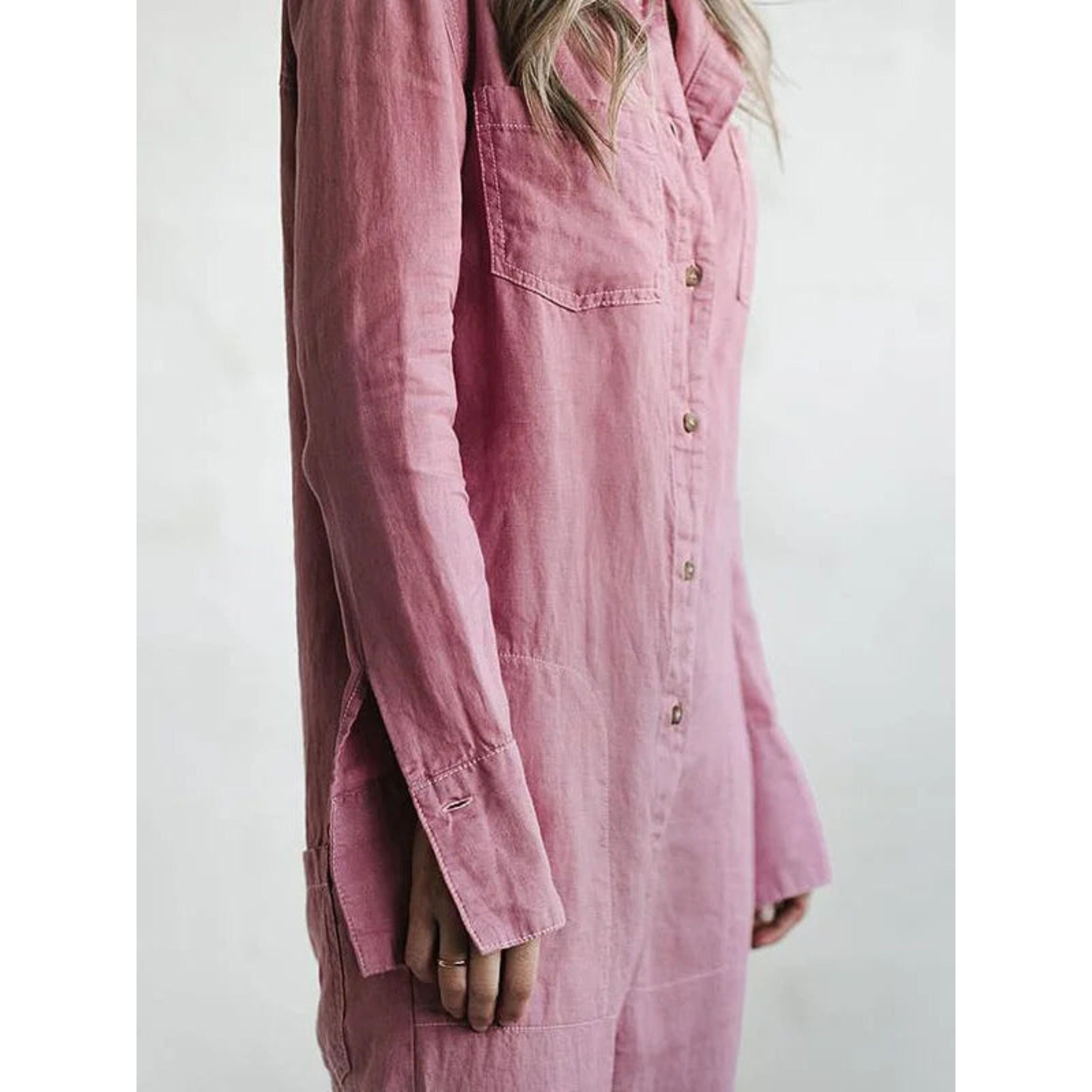 Casual Jumpsuit – Long Sleeve – Button-Up – Boilersuit – Jumpsuit for Women-Myra Lina