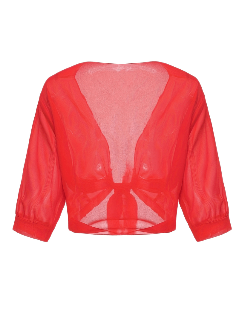 Chiffon Blouse – Lightweight Chiffon Front-Tie Blouse for Women-Myra Lina