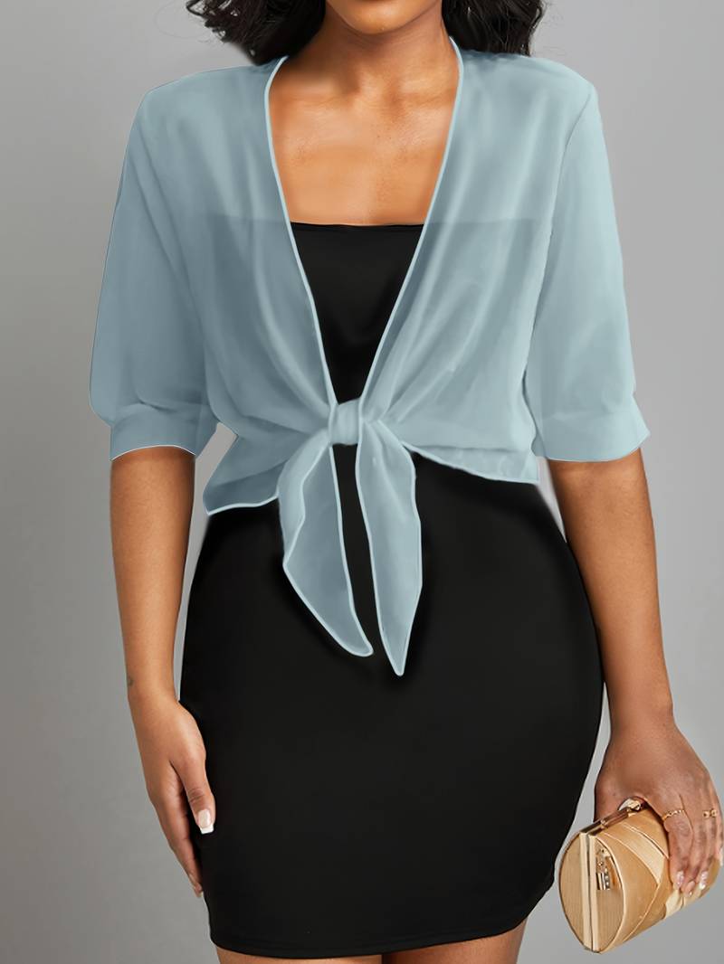 Chiffon Blouse – Lightweight Chiffon Front-Tie Blouse for Women-Myra Lina