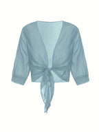 Chiffon Blouse – Lightweight Chiffon Front-Tie Blouse for Women-Myra Lina