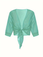 Chiffon Blouse – Lightweight Chiffon Front-Tie Blouse for Women-Myra Lina