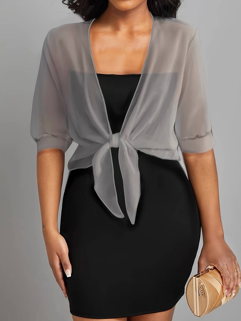 Chiffon Blouse – Lightweight Chiffon Front-Tie Blouse for Women-Myra Lina