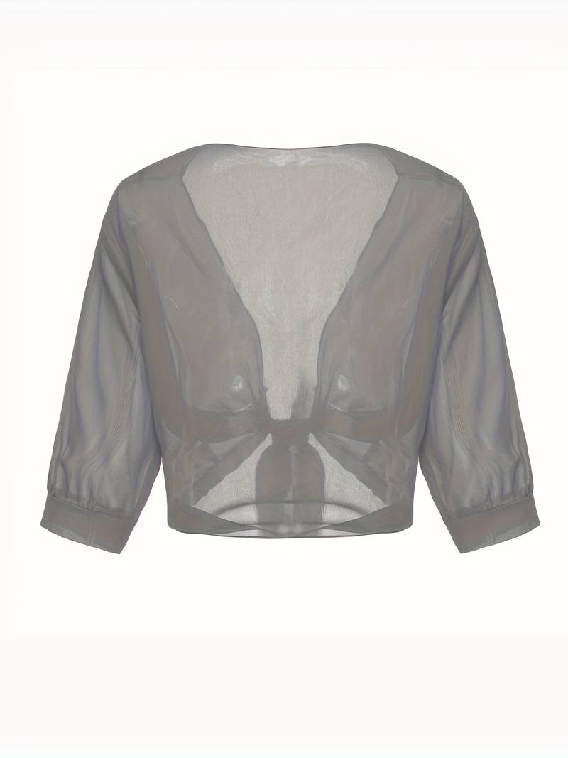 Chiffon Blouse – Lightweight Chiffon Front-Tie Blouse for Women-Myra Lina