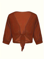 Chiffon Blouse – Lightweight Chiffon Front-Tie Blouse for Women-Myra Lina