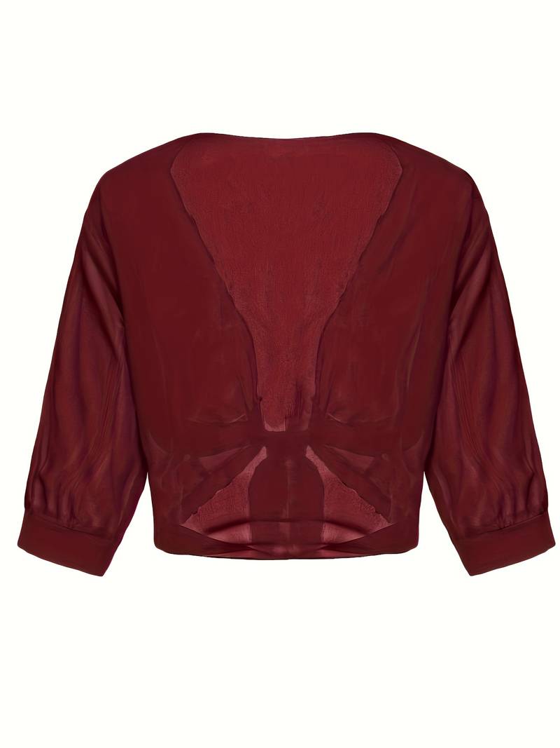 Chiffon Blouse – Lightweight Chiffon Front-Tie Blouse for Women-Myra Lina