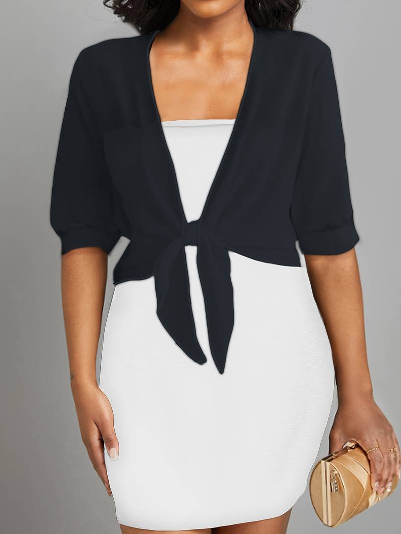 Chiffon Blouse – Lightweight Chiffon Front-Tie Blouse for Women-Myra Lina