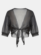 Chiffon Blouse – Lightweight Chiffon Front-Tie Blouse for Women-Myra Lina
