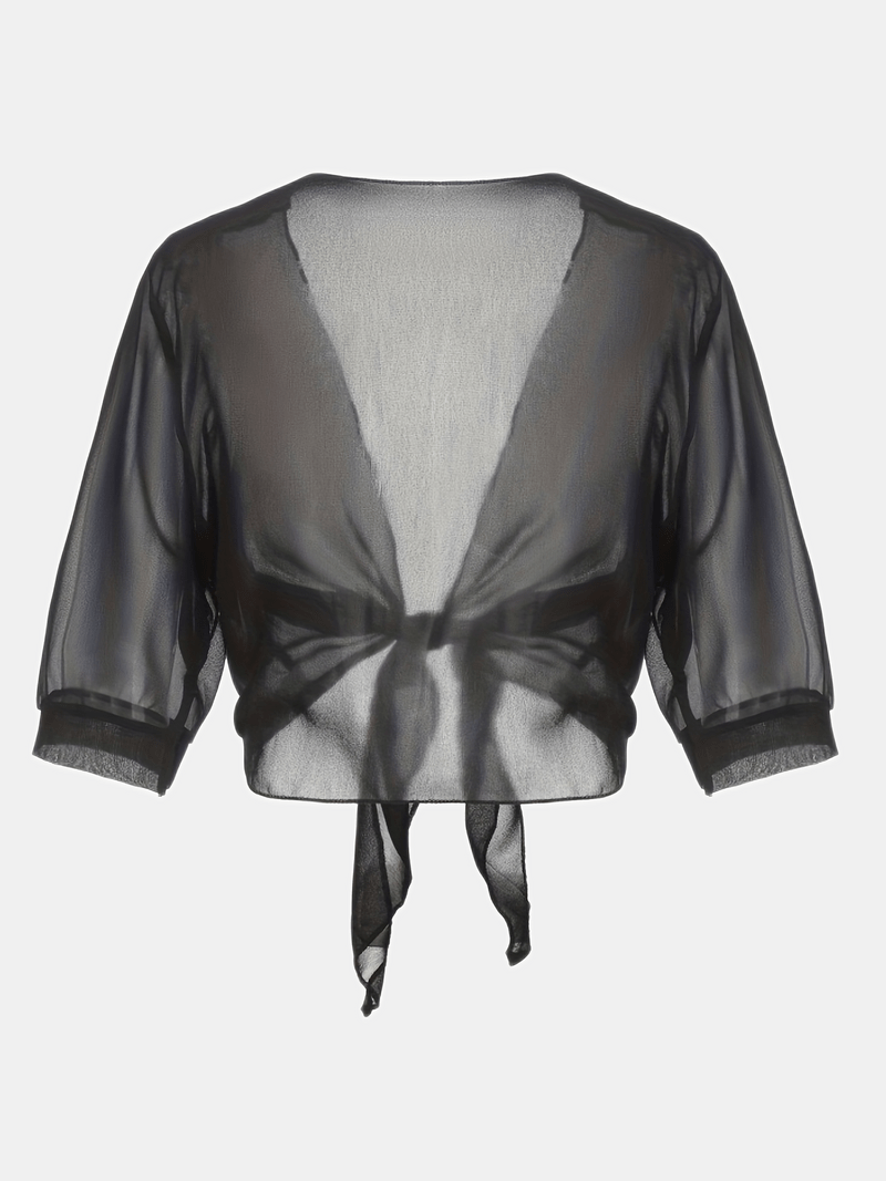 Chiffon Blouse – Lightweight Chiffon Front-Tie Blouse for Women-Myra Lina
