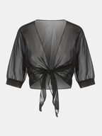 Chiffon Blouse – Lightweight Chiffon Front-Tie Blouse for Women-Myra Lina