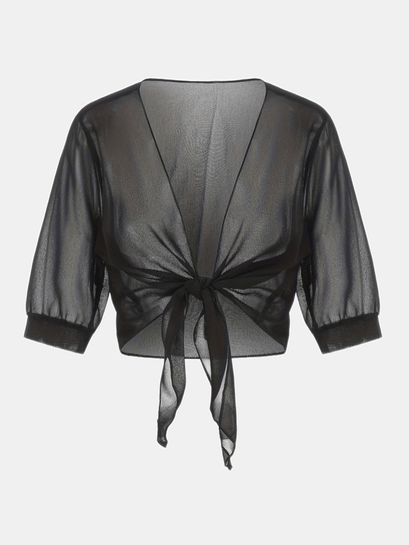 Chiffon Blouse – Lightweight Chiffon Front-Tie Blouse for Women-Myra Lina