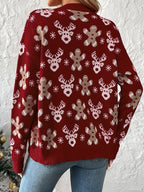 Christmas Cardigan – Knitted Christmas Cardigan with Buttons for Women-Myra Lina