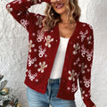 Christmas Cardigan – Knitted Christmas Cardigan with Buttons for Women-Myra Lina