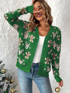 Christmas Cardigan – Knitted Christmas Cardigan with Buttons for Women-Myra Lina