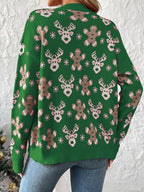 Christmas Cardigan – Knitted Christmas Cardigan with Buttons for Women-Myra Lina