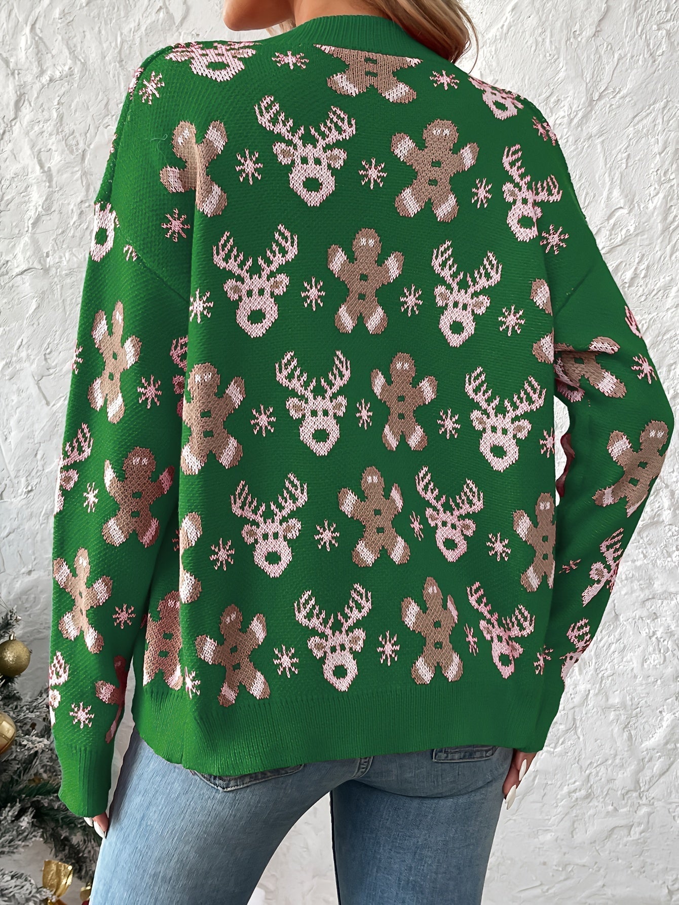 Christmas Cardigan – Knitted Christmas Cardigan with Buttons for Women-Myra Lina