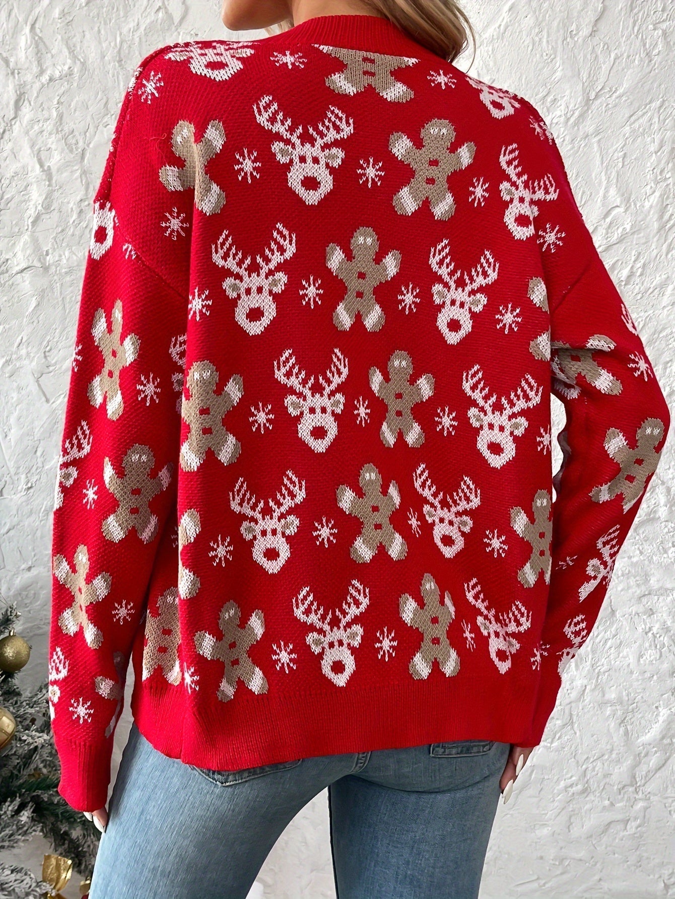 Christmas Cardigan – Knitted Christmas Cardigan with Buttons for Women-Myra Lina