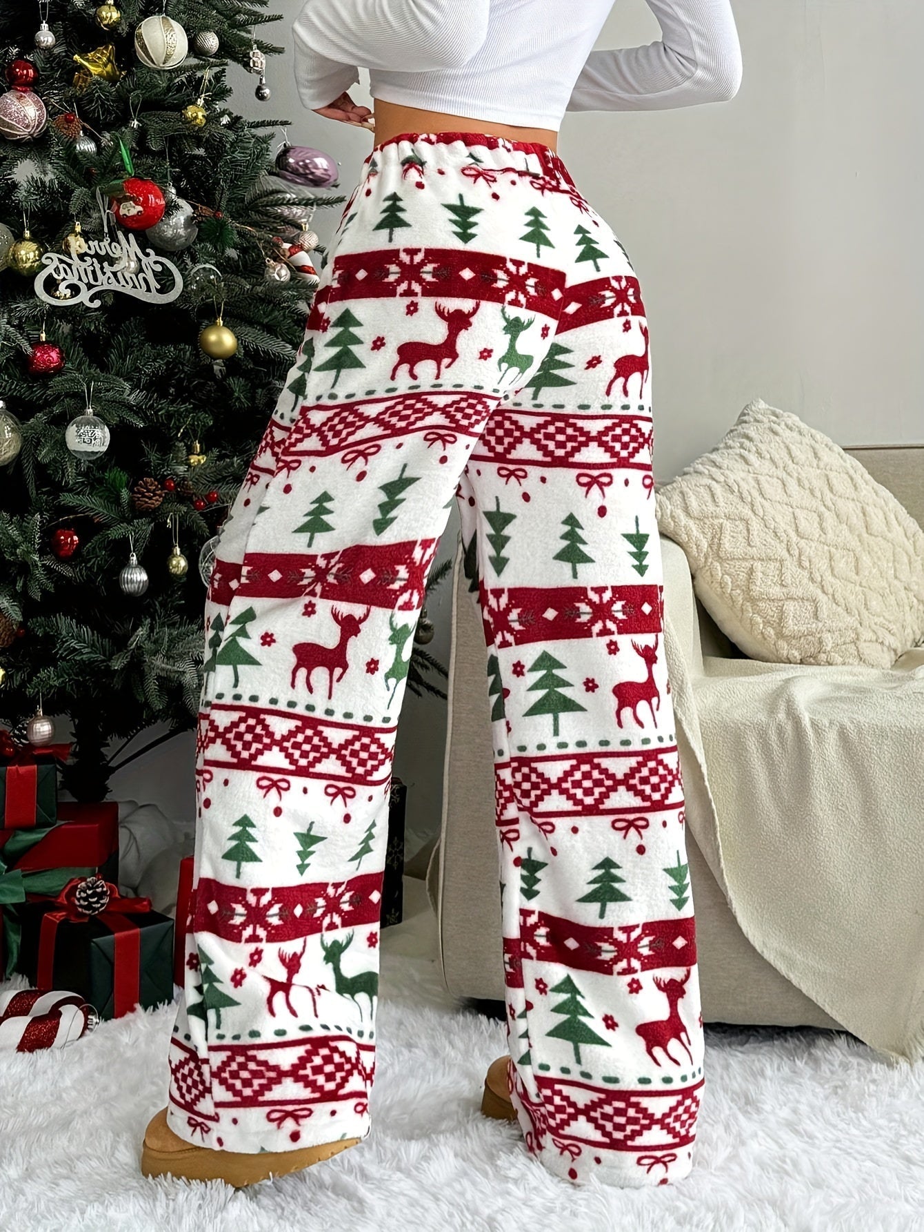 Christmas Pants | Drawstring | Warm | Lounge Pants | Women's Pyjama Pants-Myra Lina