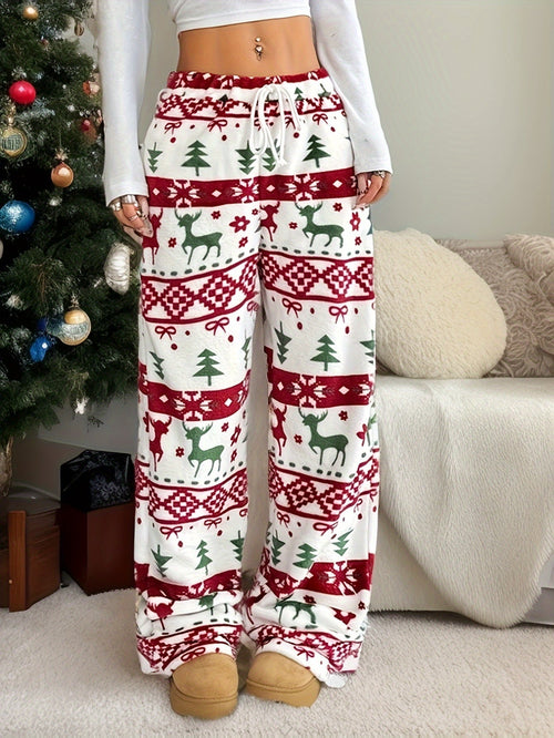 Christmas Pants | Drawstring | Warm | Lounge Pants | Women's Pyjama Pants-Myra Lina