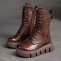Chunky Boots – Lace-Up – Platform – Ankle Boots – Women's Boots-Myra Lina