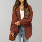 Chunky Knit Cardigan | Ribbed | Oversized | Knitted Cardigan | Women's Cardigan-Myra Lina