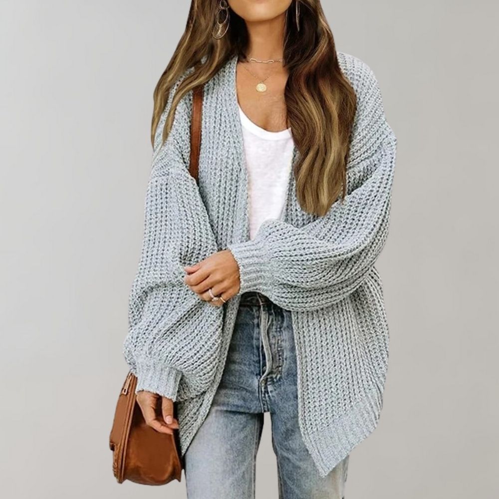 Chunky Knit Cardigan | Ribbed | Oversized | Knitted Cardigan | Women's Cardigan-Myra Lina