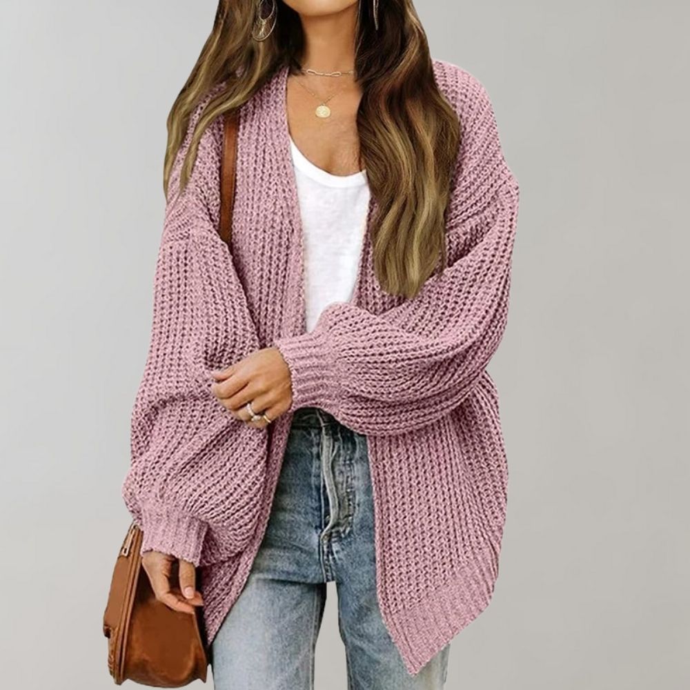 Chunky Knit Cardigan | Ribbed | Oversized | Knitted Cardigan | Women's Cardigan-Myra Lina