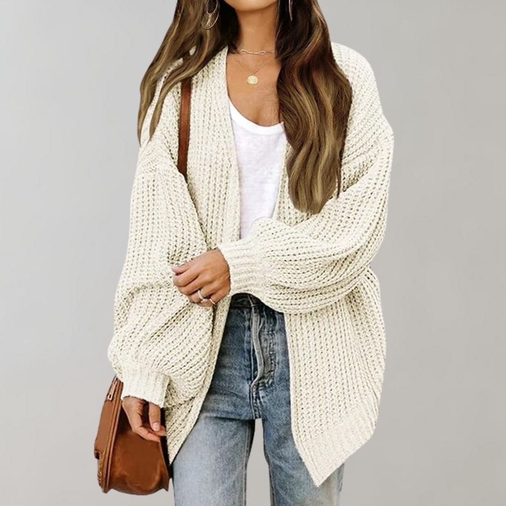 Chunky Knit Cardigan | Ribbed | Oversized | Knitted Cardigan | Women's Cardigan-Myra Lina