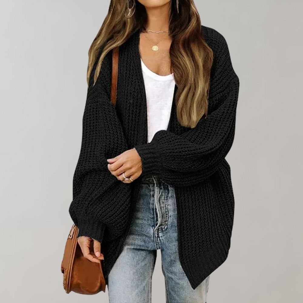 Chunky Knit Cardigan | Ribbed | Oversized | Knitted Cardigan | Women's Cardigan-Myra Lina