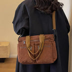 Corduroy Bag – Multi-Pocket Shoulder Bag for Women with Long Strap-Myra Lina