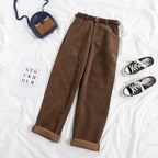 Corduroy Pants – Loose-Fit High-Waisted Baggy Pants for Women-Myra Lina