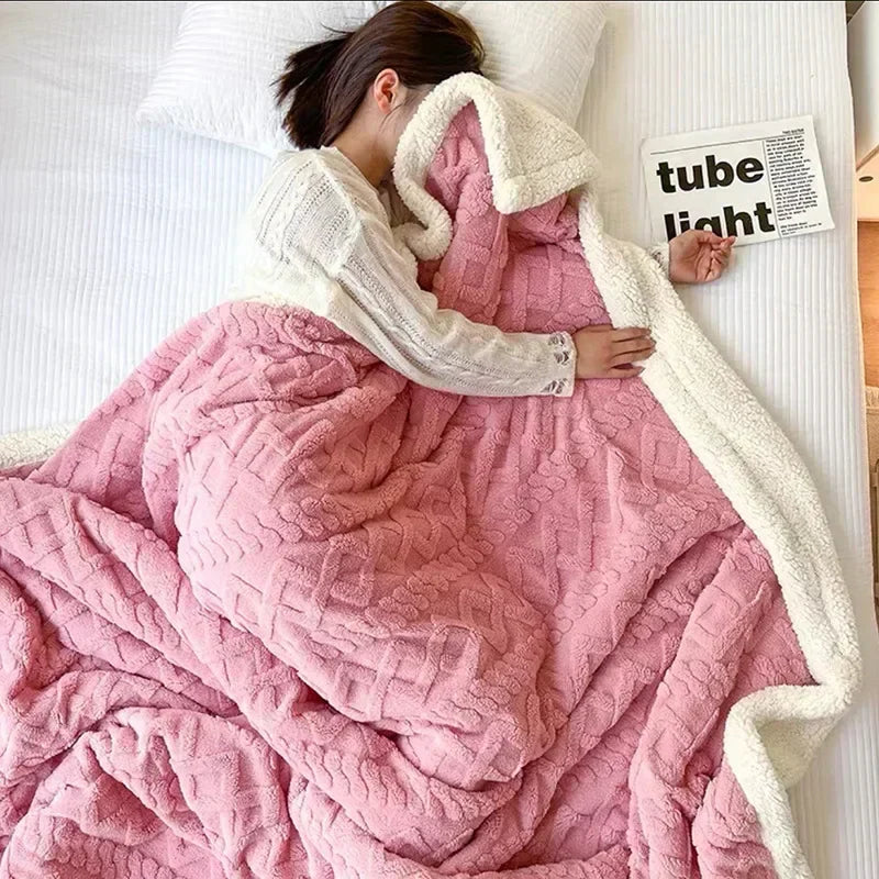 Cosy Sherpa Blanket – Fluffy – Winter – Plush Blanket – Fleece Blanket-Myra Lina